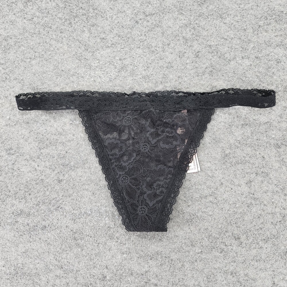 Victoria Secret Panties Womens Medium V String Black Lace